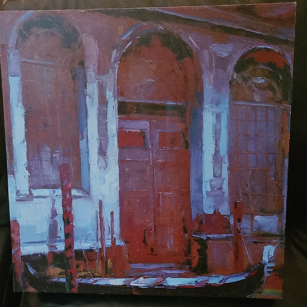 Abstract Red and Blue Canvas Art